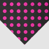 Zwarte achtergrond Roze Polka Dots Tissuepapier (Detail)