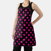 Zwarte achtergrond Roze polka stippen Schort (Insitu)
