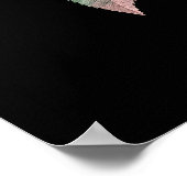 zwarte achtergrond rozen bouquet Redoute Poster (Hoek)