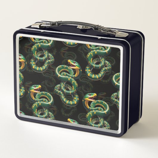 Zwarte Achtergrond Slang Patroon Ontwerp (Achterkant)