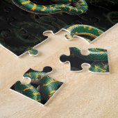 Zwarte Achtergrond Slang Patroon Ontwerp Legpuzzel (Zijkant)