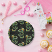 Zwarte Achtergrond Slang Patroon Ontwerp Papieren Bordje (Feest)