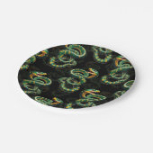 Zwarte Achtergrond Slang Patroon Ontwerp Papieren Bordje (Gekanteld)