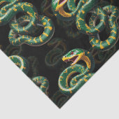 Zwarte Achtergrond Slang Patroon Ontwerp Tissuepapier (Detail)