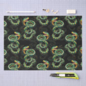 Zwarte Achtergrond Slang Patroon Ontwerp Tissuepapier (Craft)