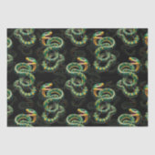 Zwarte Achtergrond Slang Patroon Ontwerp Tissuepapier (Voorkant)