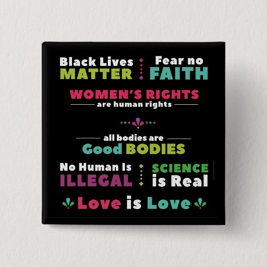 Zwarte achtergrond solidariteitspagina vierkante button 5,1 cm (Voorkant)