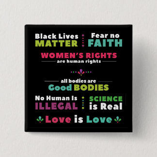 Zwarte achtergrond solidariteitspagina vierkante button 5,1 cm