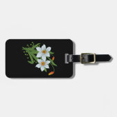 Zwarte achtergrond Tulpen en Daffodils Flowers Bagagelabel (Voorkant horizontaal)