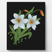 Zwarte achtergrond Tulpen en Daffodils Flowers Fotoplaat (Voorkant)