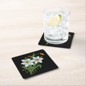 Zwarte achtergrond Tulpen en Daffodils Flowers Kartonnen Onderzetters (Insitu)