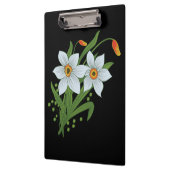 Zwarte achtergrond Tulpen en Daffodils Flowers Klembord (Links)