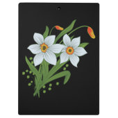 Zwarte achtergrond Tulpen en Daffodils Flowers Klembord (Achterkant)