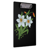 Zwarte achtergrond Tulpen en Daffodils Flowers Klembord (Rechts)