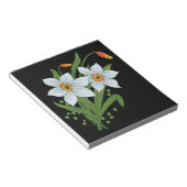 Zwarte achtergrond Tulpen en Daffodils Flowers Notitieblok (Schuin)