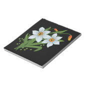 Zwarte achtergrond Tulpen en Daffodils Flowers Notitieblok (Linkerzijde)