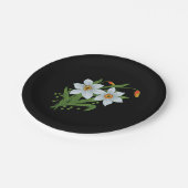 Zwarte achtergrond Tulpen en Daffodils Flowers Papieren Bordje (Gekanteld)