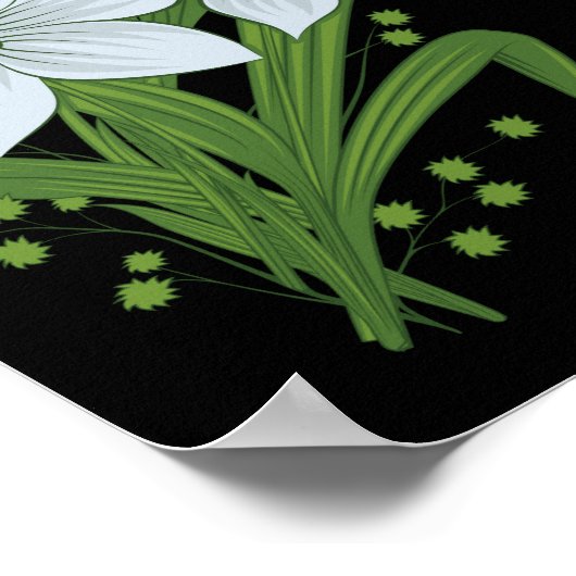 Zwarte achtergrond Tulpen en Daffodils Flowers Poster (Hoek)