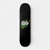 Zwarte achtergrond Tulpen en Daffodils Flowers Skateboard (Voorkant)