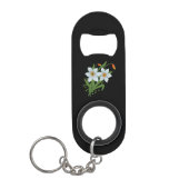 Zwarte achtergrond Tulpen en Daffodils Flowers Sleutelhanger Flessenopener (Voorkant)
