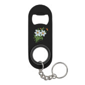 Zwarte achtergrond Tulpen en Daffodils Flowers Sleutelhanger Flessenopener (Achterkant)