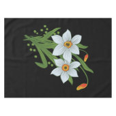 Zwarte achtergrond Tulpen en Daffodils Flowers Tafelkleed (Voorkant (Horizontaal))