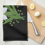 Zwarte achtergrond Tulpen en Daffodils Flowers Theedoek (Quarter Fold)