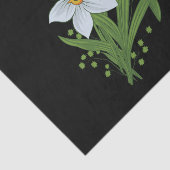 Zwarte achtergrond Tulpen en Daffodils Flowers Tissuepapier (Detail)