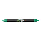 Zwarte achtergrond Tulpen en Daffodils Flowers Zwarte Inkt Pen (Voorkant)