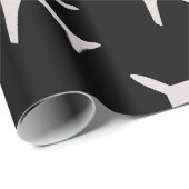 Zwarte achtergrond van Funky Grey Plane Pilot Avia Cadeaupapier (Rol Hoek)