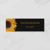 Zwarte achtergrond van gele zonnebloem Land Rustis Mini Visitekaartje (Voorkant)