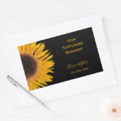 Zwarte achtergrond van gele zonnebloem Land Rustis Rechthoekige Sticker (Envelop)