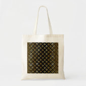 Zwarte achtergrond van gouden geometrische vormen tote bag (Voorkant)