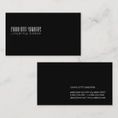 Zwarte achtergrond van lettertype knippen visitekaartje (Voorkant / Achterkant)