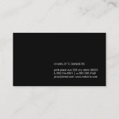 Zwarte achtergrond van lettertype knippen visitekaartje (Achterkant)