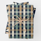 Zwarte achtergrond van Poinsettia plaid Inpakpapier Vel (In situ)