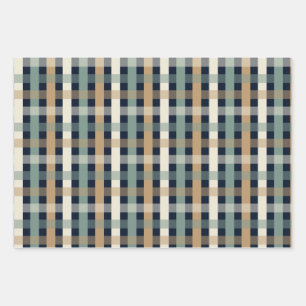 Zwarte achtergrond van Poinsettia plaid winter  Inpakpapier Vel