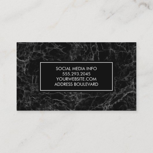 Zwarte achtergrond visitekaartje (Achterkant)