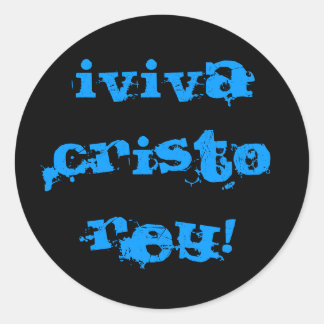 Zwarte achtergrond, Viva Cristo Rey! Ronde Sticker