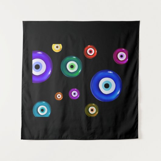 Zwarte achtergrond voor de ogen van het aambeeld wandkleed (Voorkant (horizontaal))