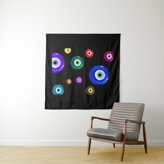 Zwarte achtergrond voor de ogen van het aambeeld wandkleed (In Situ (horizontaal))