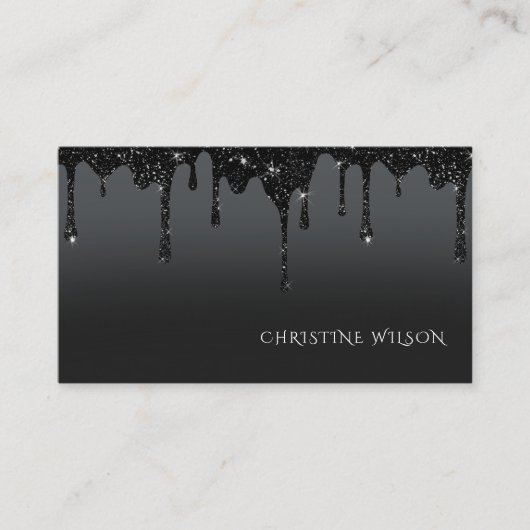 zwarte achtergrond voor druppelaar visitekaartje (Voorkant)