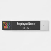 Zwarte achtergrond voor eenvoudige zakelijke Logo Deurbordje (Voorkant)