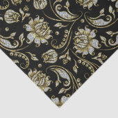 Zwarte achtergrond voor Faux Gold en Glitter Damas Tissuepapier (Detail)