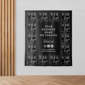 Zwarte achtergrond voor uw Logo en sociale media Wandkleed