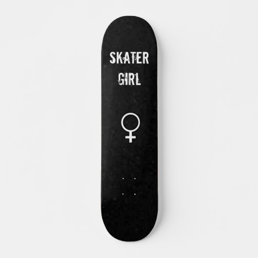 Zwarte achtergrond, Vrouw symbool, Skater, meisje Persoonlijk Skateboard (Voorkant)