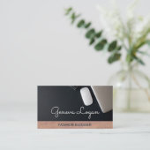 Zwarte achtergrond werkruimte | Textuur Visitekaartje (Staand voorkant)