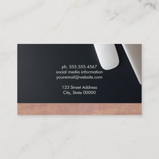 Zwarte achtergrond werkruimte | Textuur Visitekaartje (Achterkant)