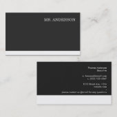 Zwarte achtergrond Witte accentvariatie Visitekaartje (Voorkant / Achterkant)