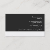 Zwarte achtergrond Witte accentvariatie Visitekaartje (Achterkant)